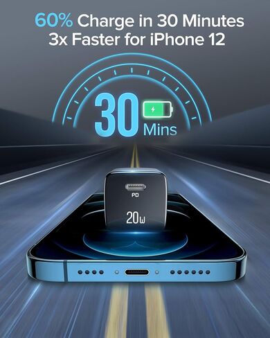 شاحن USB C، [عبوة من قطعتين] شاحن حائط سريع INIU بقدرة 20 وات لمحول طاقة iPhone Mini Type C قابس شحن سريع لهاتف iPhone 15 14 13 12 11 Mini Pro Max X Samsung Galaxy Google Pixel iPad Airpods Pro، إلخ in Kuwait