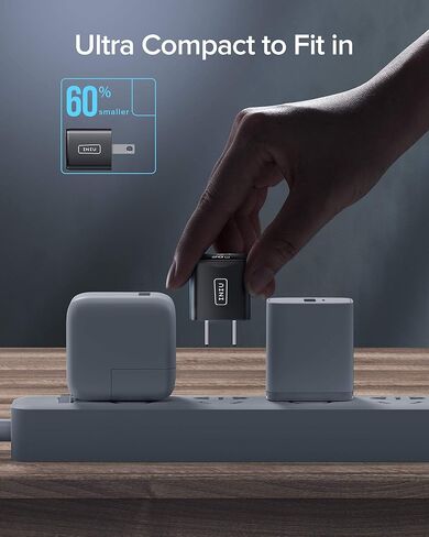 شاحن USB C، [عبوة من قطعتين] شاحن حائط سريع INIU بقدرة 20 وات لمحول طاقة iPhone Mini Type C قابس شحن سريع لهاتف iPhone 15 14 13 12 11 Mini Pro Max X Samsung Galaxy Google Pixel iPad Airpods Pro، إلخ in Kuwait