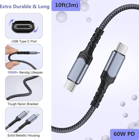 شاحن فائق السرعة من النوع C، شاحن حائط USB C بقدرة 25 واط من Costyle، كتلة شحن فائقة السرعة مع كابل USB C بطول 10 أقدام لهاتف Samsung Galaxy S24 S24Ultra S24+ S23 S23Ultra S22 S22Plus S20FE Note 20-أسود in Kuwait