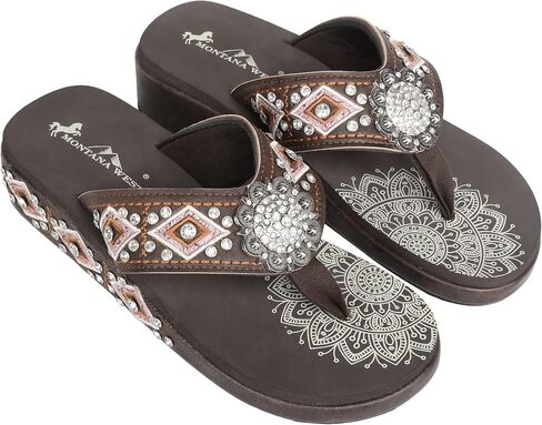 Montana West Women's Platform Flip Flop Comfortable outdoor Wedge Flip-Flops, Athletic Walking Thong Slippers SEF107-S001CF-9 in Saudi Arabia