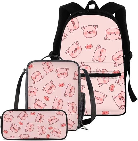 BIGCARJOB Black Horse Schoolbags Set for Boys Girls School Backpack with Lunch Bags Pencil Holder Animal Horse School Bookbags Elementary Primary Middle Large Travel Rucksack Laptop Bagpack in Saudi Arabia