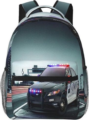 Backpack for Boys Girls Kids, Police Car Backpack Travel School Bag Bookbag Schoolbag Daypack for Men Teens Children in Saudi Arabia
