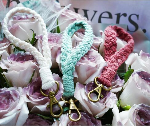 حزام سلسلة المعصم للمفاتيح، حبال المعصم للمفاتيح، سلسلة مفاتيح مصنوعة يدويًا بوهيمية in Kuwait