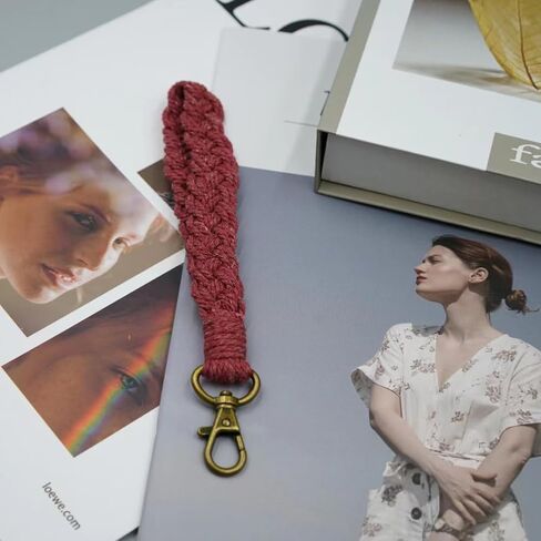 حزام سلسلة المعصم للمفاتيح، حبال المعصم للمفاتيح، سلسلة مفاتيح مصنوعة يدويًا بوهيمية in Kuwait