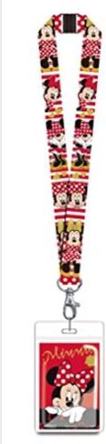 حبل ذو وجهين مطبوع عليه Monogram Disney Mickey and Minnie Mouse مع مشبك منفصل وحامل لبطاقة الهوية - مجموعة من حبلين in Kuwait