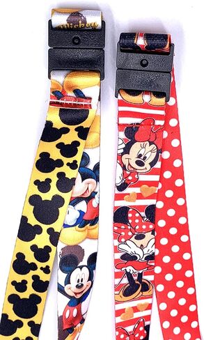 حبل ذو وجهين مطبوع عليه Monogram Disney Mickey and Minnie Mouse مع مشبك منفصل وحامل لبطاقة الهوية - مجموعة من حبلين in Kuwait