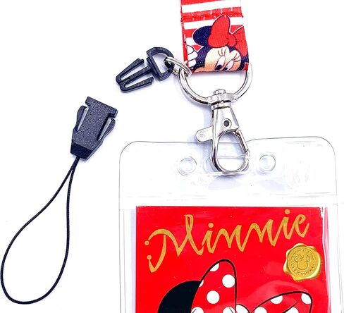حبل ذو وجهين مطبوع عليه Monogram Disney Mickey and Minnie Mouse مع مشبك منفصل وحامل لبطاقة الهوية - مجموعة من حبلين in Kuwait