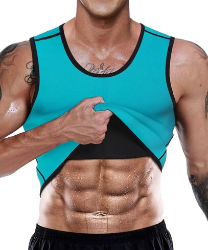 NonEcho Men Neoprene Waist Trainer Sauna Vest Gym Hot Sweat Tank Top Workout Shirt Shapewear Body Shaper No Zipper in Saudi Arabia