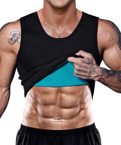 NonEcho Men Neoprene Waist Trainer Sauna Vest Gym Hot Sweat Tank Top Workout Shirt Shapewear Body Shaper No Zipper in Saudi Arabia