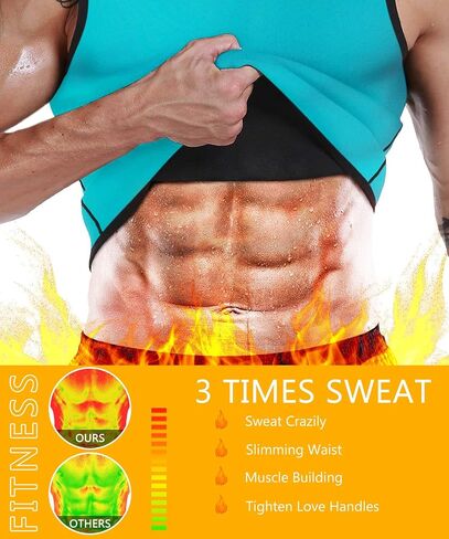NonEcho Men Neoprene Waist Trainer Sauna Vest Gym Hot Sweat Tank Top Workout Shirt Shapewear Body Shaper No Zipper in Saudi Arabia