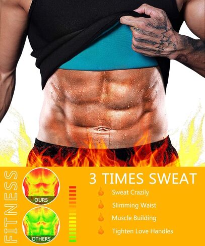NonEcho Men Neoprene Waist Trainer Sauna Vest Gym Hot Sweat Tank Top Workout Shirt Shapewear Body Shaper No Zipper in Saudi Arabia