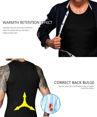 NonEcho Men Neoprene Waist Trainer Sauna Vest Gym Hot Sweat Tank Top Workout Shirt Shapewear Body Shaper No Zipper in Saudi Arabia