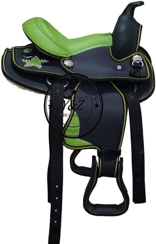 Y&Z- Ride with Time Synthetic Western Equestrian Horse Saddle Tack Set - 12 to 16 Inches, Includes Matching Headstall, Breast Collar, Reins and Free Pad, Premium Quality Horse Gear Riding Accessories in Saudi Arabia
