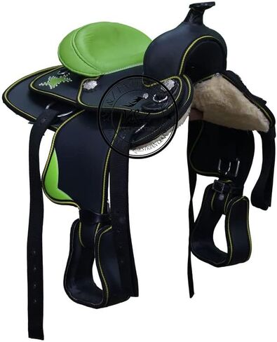 Y&Z- Ride with Time Synthetic Western Equestrian Horse Saddle Tack Set - 12 to 16 Inches, Includes Matching Headstall, Breast Collar, Reins and Free Pad, Premium Quality Horse Gear Riding Accessories in Saudi Arabia