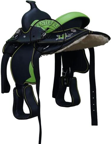 Y&Z- Ride with Time Synthetic Western Equestrian Horse Saddle Tack Set - 12 to 16 Inches, Includes Matching Headstall, Breast Collar, Reins and Free Pad, Premium Quality Horse Gear Riding Accessories in Saudi Arabia