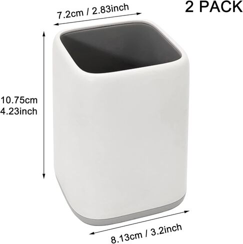 حامل أقلام مكتبي مكون من قطعتين من Cerpourt، حامل فرشاة مكياج على شكل كأس لطيف بلونين، حامل أقلام منظم لسطح المكتب متين للمكتب، طاولة الزينة، لوازم المكتب (رمادي) in Kuwait