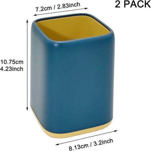 Cerpourt 2 Pack Desk Pen Holder,Two-Tone Cute Pen Cup Makeup Brush Holder,Durable Desktop Organizer Pencil Holder for Desk,Vanity Table,Office Supplies (Gray) in Saudi Arabia