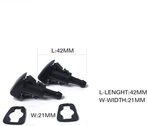 فوهة الزجاج الأمامي من Exerock 5113049AA، مجموعة رذاذ ممسحة للزجاج الأمامي بفتحة واحدة متوافقة مع PT Cruiser Dodge Avenger Journey Jeep Compass 5113049AA in Kuwait