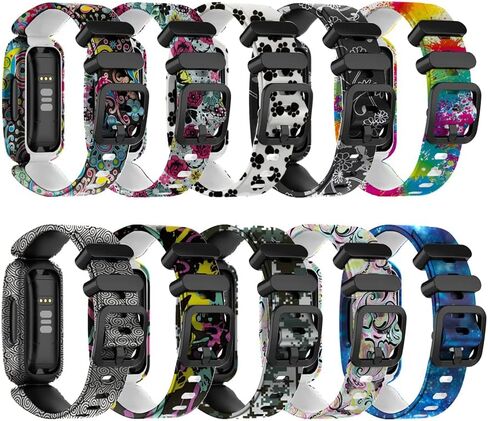 FitTurn Cute Pattern Kids bands Compatible with Fitbit Ace 3 Activity Tracker for Kids 6+, Replacement Adjustable Silicone Sport Strap Wristbands Accessories for Ace 3 Tracker in Saudi Arabia