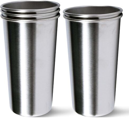 5 Pack 16 Ounce Stainless Steel Pint Cups Shatterproof Cup Tumblers Unbreakable Metal Drinking Glasses for Bar, Home, Restaurant in Saudi Arabia