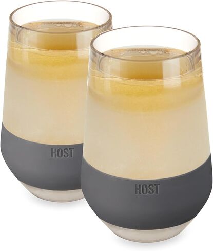 HOST Cooling Freeze Cup with Lid 8.5oz Set of 2, Freezable Tumbler with Freezing Gel, Mother's Day Gift Ideas, Mom Gifts, Best Gifts for Women, Gray in Saudi Arabia