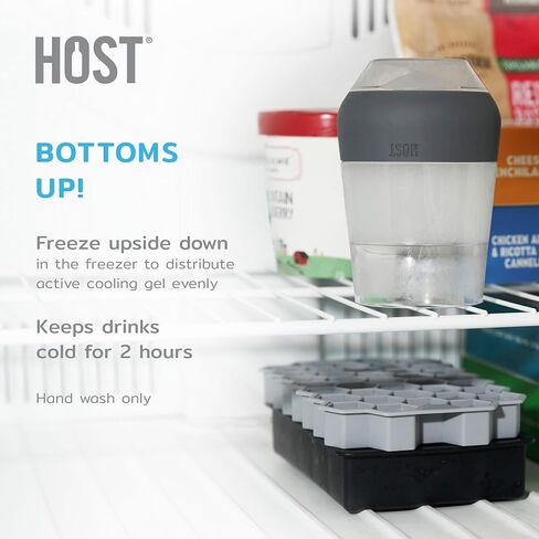 HOST Cooling Freeze Cup with Lid 8.5oz Set of 2, Freezable Tumbler with Freezing Gel, Mother's Day Gift Ideas, Mom Gifts, Best Gifts for Women, Gray in Saudi Arabia