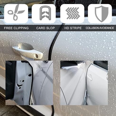 16Ft(5M) Car Door Edge Guards,Rubber U Shape Car Door Edge Protector,Car Edge Trim Rubber Seal Protector Fit for Most Car(White) in Saudi Arabia