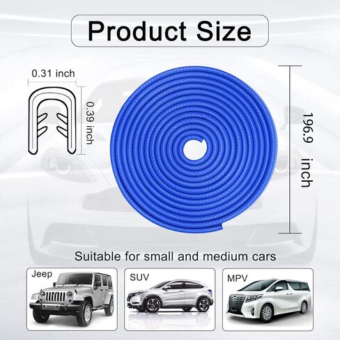 16Ft(5M) Car Door Edge Guards,Rubber U Shape Car Door Edge Protector,Car Edge Trim Rubber Seal Protector Fit for Most Car(White) in Saudi Arabia