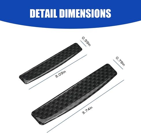 Pack-4 Car Door Edge Anti-Scratch Strip, 3.8" x 0.78" + 3.03" x 0.59" Carbon Fiber Side Door Edge Protector, Resin Gel Flexible Body Sticker, Universal Bumper Trim Cover for Car (Black) in Saudi Arabia