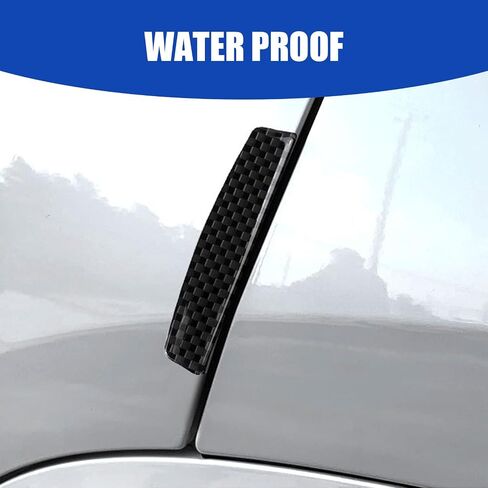 Pack-4 Car Door Edge Anti-Scratch Strip, 3.8" x 0.78" + 3.03" x 0.59" Carbon Fiber Side Door Edge Protector, Resin Gel Flexible Body Sticker, Universal Bumper Trim Cover for Car (Black) in Saudi Arabia