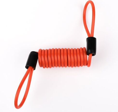 قرص قفل تذكير كابل الدراجة النارية إنذار السلامة الحبل الربيع لفائف الأسلاك SPC001 (برتقالي) in Kuwait