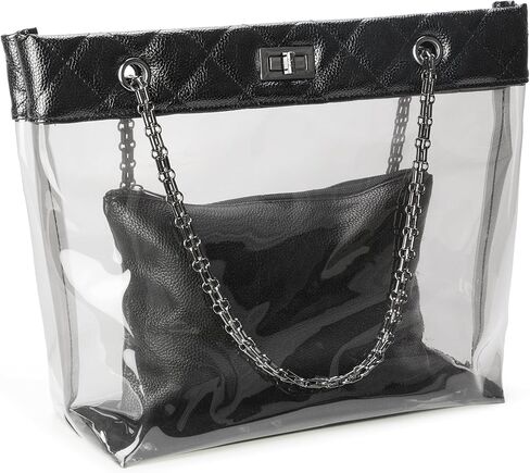 MICOM Candy Color 2 in 1 Chain Strap Clear Handbags Transparent Tote Purses for Women in Saudi Arabia