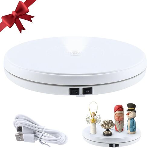 حامل عرض قرص دوار كهربائي بقطر 10 بوصة/25 سم من Artilife مزود بمصباح LED، تحميل مركزي 22 رطل لعرض المتجر in Kuwait