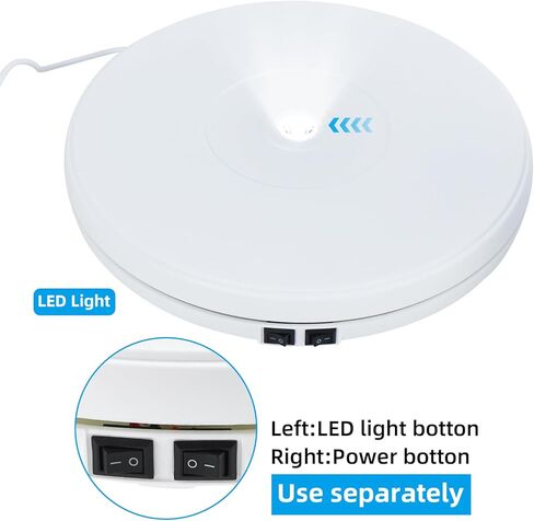 حامل عرض قرص دوار كهربائي بقطر 10 بوصة/25 سم من Artilife مزود بمصباح LED، تحميل مركزي 22 رطل لعرض المتجر in Kuwait