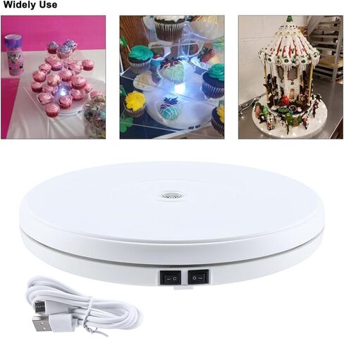حامل عرض قرص دوار كهربائي بقطر 10 بوصة/25 سم من Artilife مزود بمصباح LED، تحميل مركزي 22 رطل لعرض المتجر in Kuwait