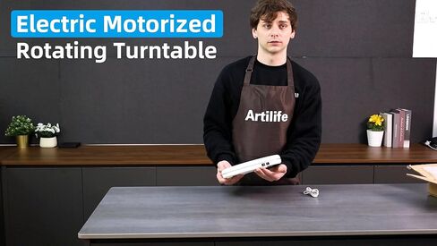 حامل عرض قرص دوار كهربائي بقطر 10 بوصة/25 سم من Artilife مزود بمصباح LED، تحميل مركزي 22 رطل لعرض المتجر in Kuwait