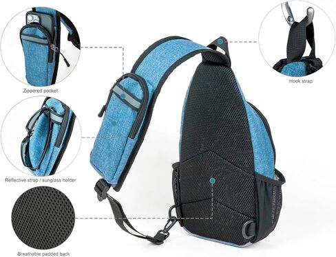 Crossbody Sling Bag – Anti-Theft Carryall Daypack Backpack with Adjustable Chest Strap for Travel or Hiking in Saudi Arabia
