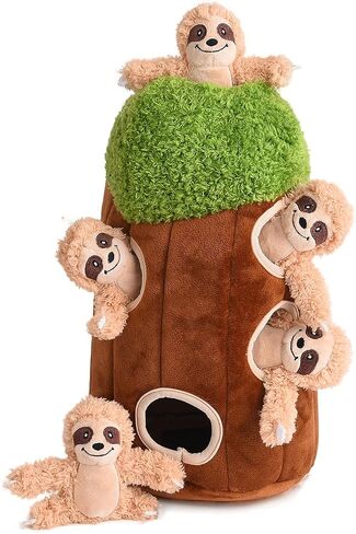 Interactive Squeaky Dog Toys Plush Sloth Dog Toy, Stuffing Woodland Friends Burrow, Squeaky Plush Dog Toy for Small Medium Large Dogs (Large) in Saudi Arabia