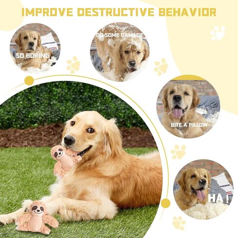 Interactive Squeaky Dog Toys Plush Sloth Dog Toy, Stuffing Woodland Friends Burrow, Squeaky Plush Dog Toy for Small Medium Large Dogs (Large) in Saudi Arabia