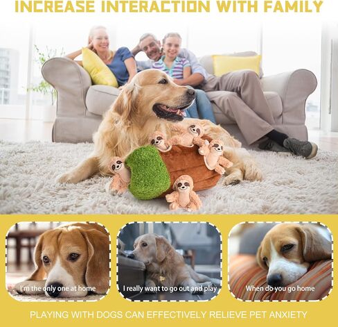 Interactive Squeaky Dog Toys Plush Sloth Dog Toy, Stuffing Woodland Friends Burrow, Squeaky Plush Dog Toy for Small Medium Large Dogs (Large) in Saudi Arabia
