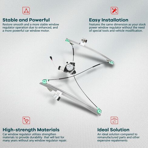 منظم نوافذ كهربائية مع محرك أمامي للسائق وجانب الركاب الأمامي يناسب 2004-2007 لكرايسلر تاون آند كانتري، 2004-2007 لدودج كارافان، 2004-2007 لدودج جراند كارافان 741-534,741-535 in Saudi Arabia