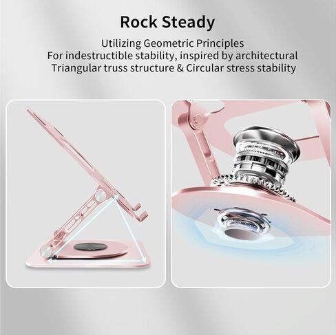 Adjustable Laptop Stand - 24 lbs Innovative Load Capacity - Fits 10-17.4" Laptops - Lifetime Laptop Stand Warranty - with Patented Stability & 720°Rotating Structure - Aviation-Grade Aluminum in Saudi Arabia