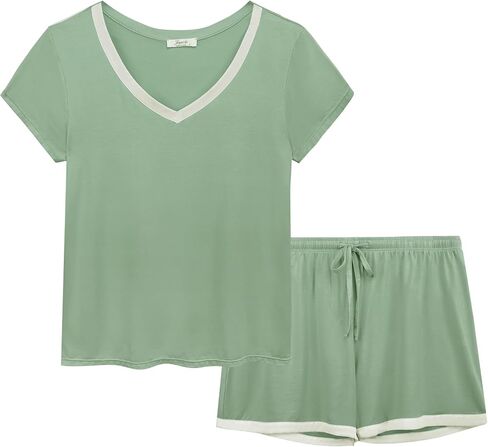 Joyaria Womens Cool/Cooling Pajamas Short Sleeve Pj Shorts Set in Kuwait