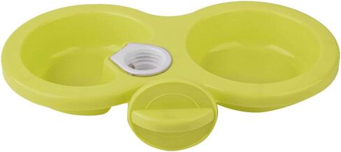 Zerodis Puppy Double Bowl, Bite-Resistant, Non-Toxic, Stainless Steel Dog Feeder, Hanging Design, Blue in Saudi Arabia