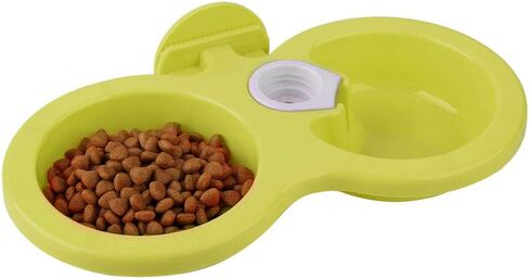 Zerodis Puppy Double Bowl, Bite-Resistant, Non-Toxic, Stainless Steel Dog Feeder, Hanging Design, Blue in Saudi Arabia