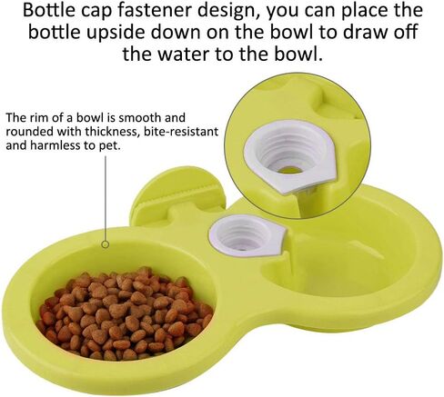 Zerodis Puppy Double Bowl, Bite-Resistant, Non-Toxic, Stainless Steel Dog Feeder, Hanging Design, Blue in Saudi Arabia