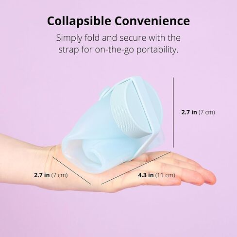 BLUE GINKGO Collapsible Water Bottle | Lightweight Foldable Water Bottles for Travel, Hiking, Camping | Leak Proof Travel Must Haves Silicone Bottle | Made in Korea (16.9oz) - Blue in Saudi Arabia