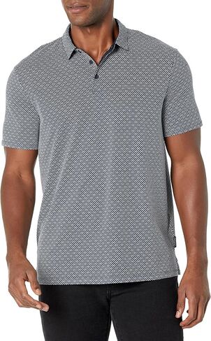 A｜X ARMANI EXCHANGE Men's Allover Printed Logo Piquet Polo Shirt in Saudi Arabia