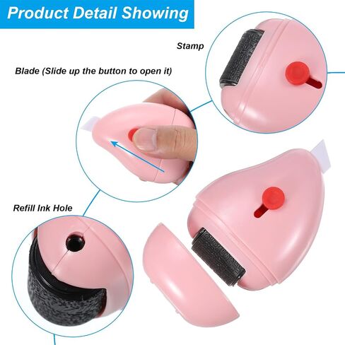 PATIKIL Identity Theft Protection Roller Stamp, Plastic Security Personal Privacy Confidential Stamp with Box Opener for ID Address Blocker, Black in Saudi Arabia
