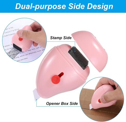 PATIKIL Identity Theft Protection Roller Stamp, Plastic Security Personal Privacy Confidential Stamp with Box Opener for ID Address Blocker, Black in Saudi Arabia